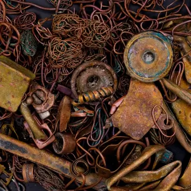 Old motors and machine parts that contain copper windings
