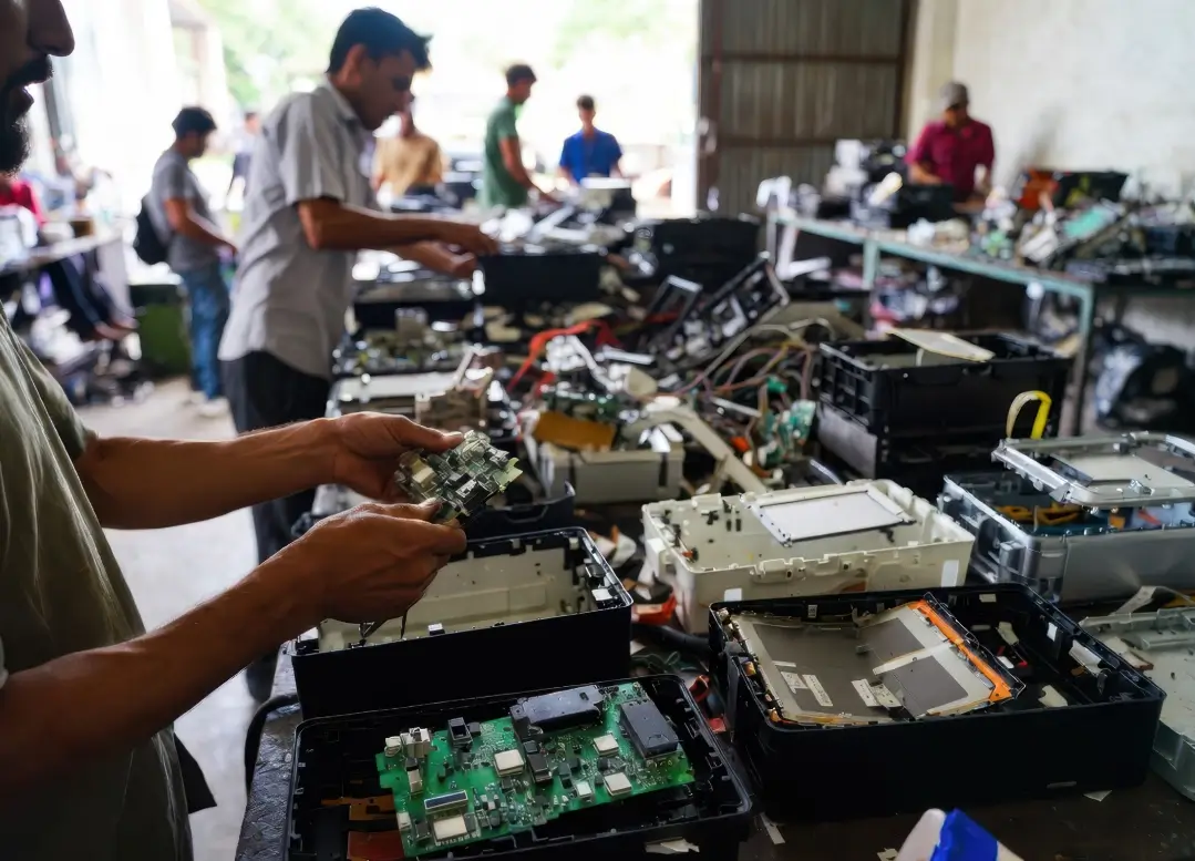 Electronic waste sorted for safe dismantling and recycling
