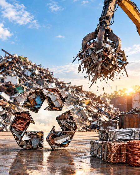 Sorted metal scrap ready for pickup in Chennai