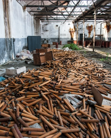 Heap of iron and steel scrap ready for collection in Chennai